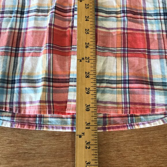 Izod Saltwater Relaxed Classics Shirt Men XL Orange Plaid Button Down Pocket - Picture 5 of 12